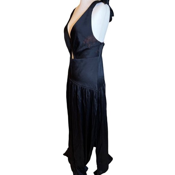 3.1 Phillip Lim Satin Cut out Gown in Navy 10 Womens Long Formal Maxi - Picture 6 of 10